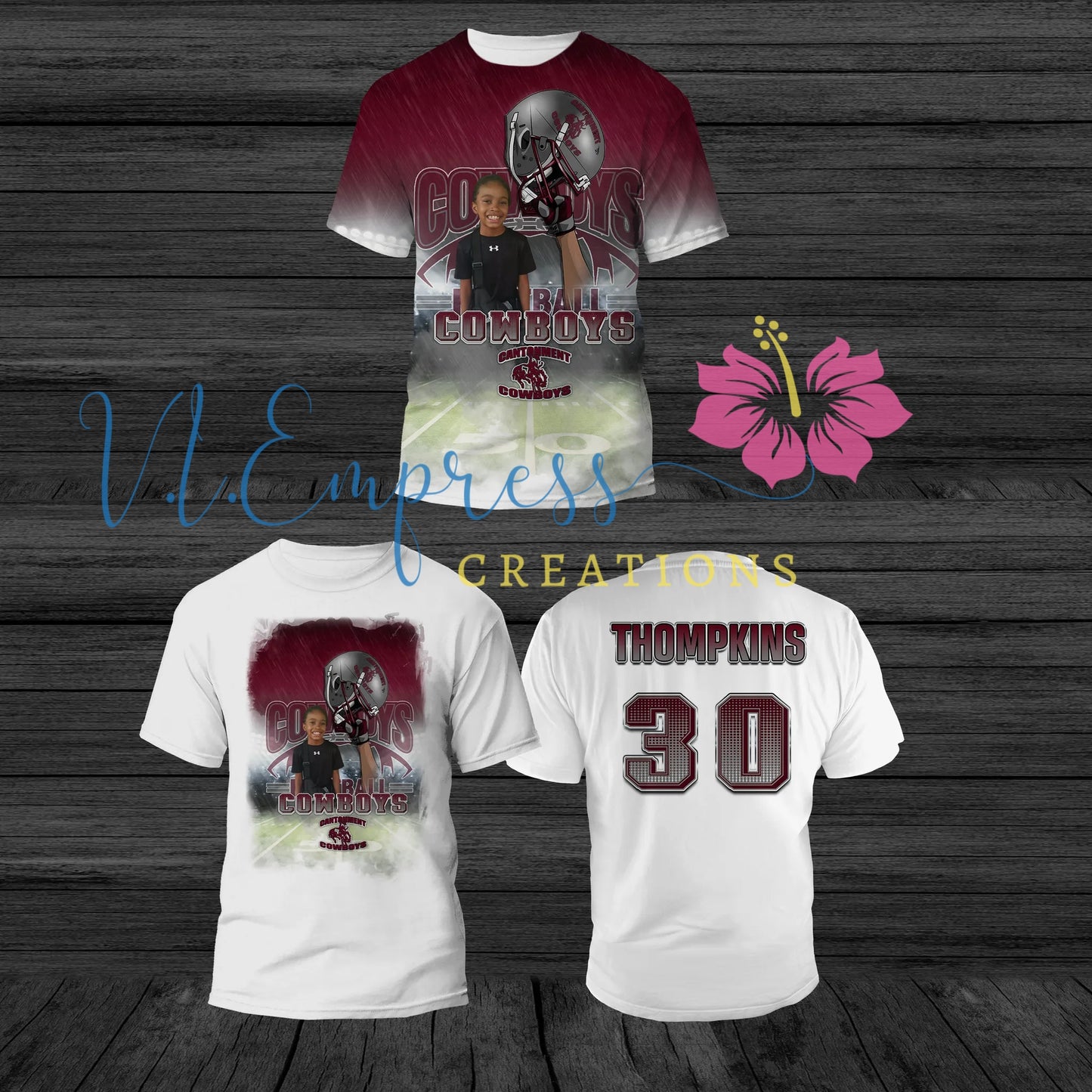 Custom FootBall /Sports T-Shirt front only – V.i.EmpressCreations